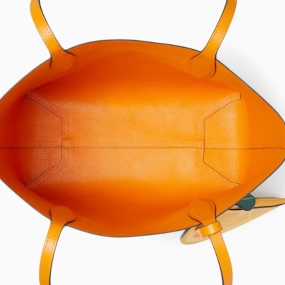 NWT Kate Spade Clementine Orange Toss Printed Small Reversible Tote White Bag - Picture 2 of 11